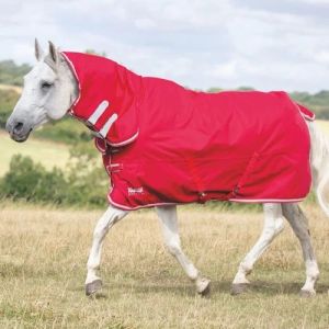 Polyester Horse Red  Plain Rug