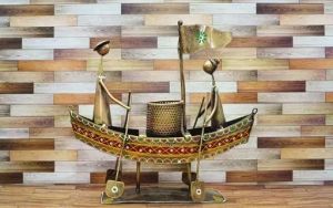 Metal Boat Shape Pen Holder