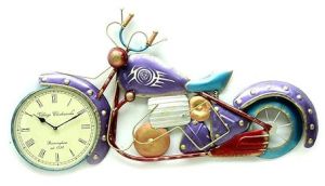 Metal Hand Painted Bike Wall Clock