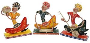 Metal Rajasthani Musician Showpiece
