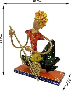 Metal Rajasthani Musician Showpiece