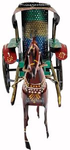 Metal Horse Cart Pen Stand