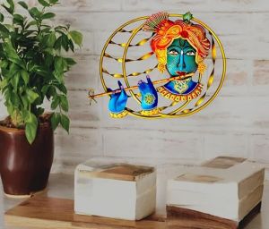 Metal Krishna Wall Frame