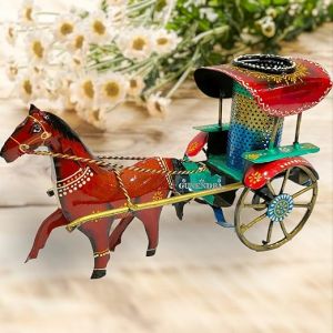 Metal Horse Cart Pen Stand