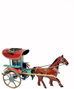 Metal Horse Cart Pen Stand