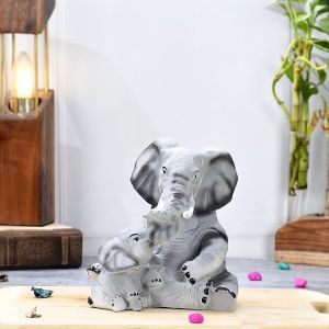 Resin Elephant & Child Statue
