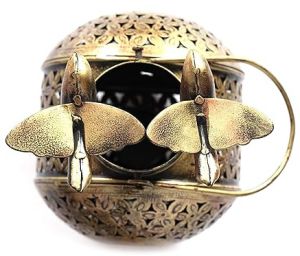 Metal Tea Light Candle Holder with Bird Stand