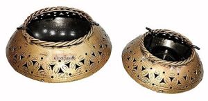 Metal Degchi Tea Light Candle Holder