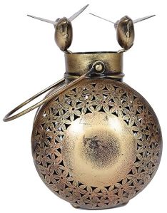 Metal Tea Light Candle Holder with Bird Stand