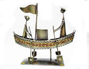 Metal Boat Shape Pen Holder