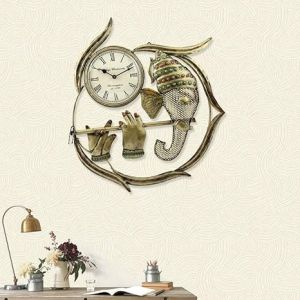 Metal Ganesha Wall Clock