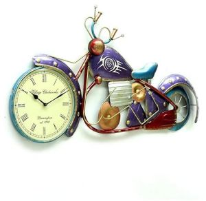 Metal Hand Painted Bike Wall Clock