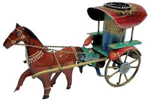 Metal Horse Cart Pen Stand