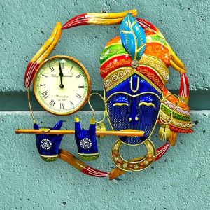 Metal Krishna Wall Clock