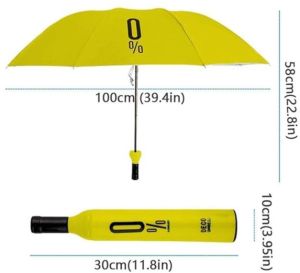 Bottle Umbrella with Plastic Case Manual Lift Folding Portable Umbrella with Bottle Cover