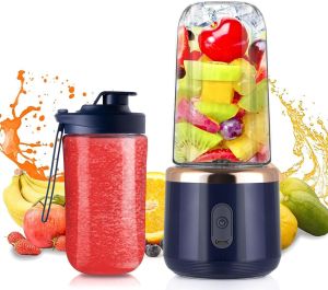 Portable Personal Mini Travel Electric Blender with Bottles, Cups, 6 Detachable Blades,