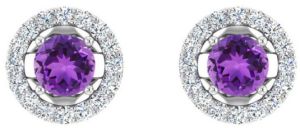 Amethyst And White Topaz Stud Earring