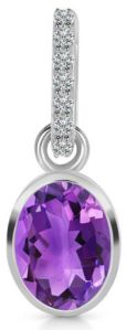 Ladies Amethyst And White Topaz Pendant