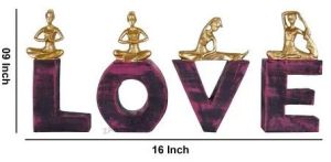 Love Alphabets Lady Yoga Showpiece