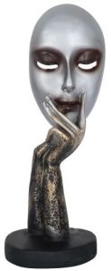 Polyresin Lady Silver Face Showpiece