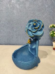 Polyresin Lady With Basket Showpiece