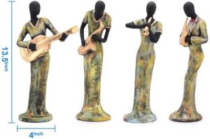 Polyresin Musical Lady Set Statue