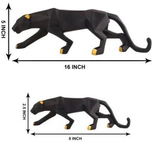 Set Of 2 Polyresin Jaguar Showpiece