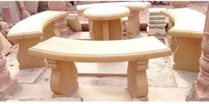 Garden Sandstone Table Bench Set