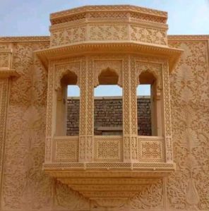 Light Yellow Sandstone Jharokha