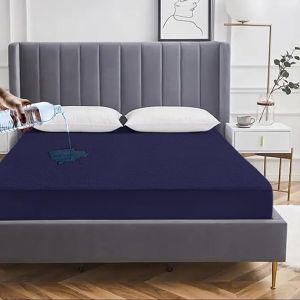 Leoaries Cotton Blue Bed Cover