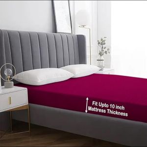 Leoaries Cotton Maroon Bed Cover