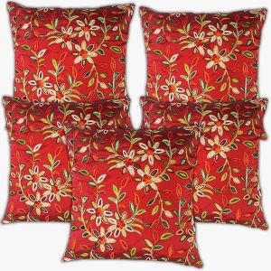 Leoaries Silk Red Cushion Covers