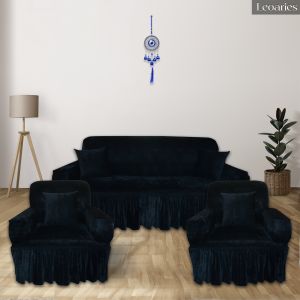 Leoaries Velvet Black Sofa Cover