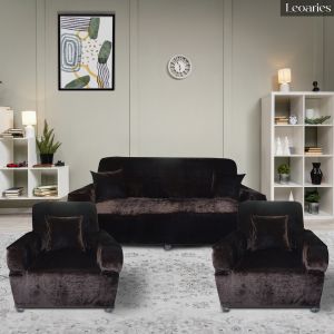 Leoaries Velvet Plain Sofa Cover