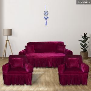 Leoaries Velvet Dark Pink Sofa Cover