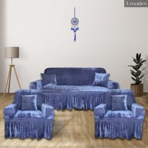 Leoaries Velvet Light Blue Sofa Cover