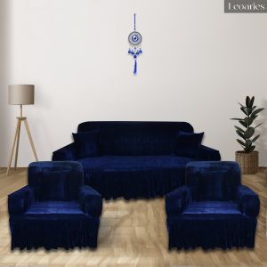 Leoaries Velvet Dark Blue Sofa Cover