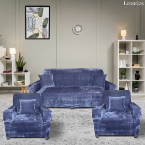 Leoaries Velvet Grey Sofa Cover