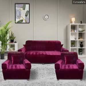 Leoaries Velvet Wine Color Sofa Cover