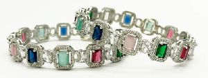 MULTI-COLOR GEMSTONE BANGLE