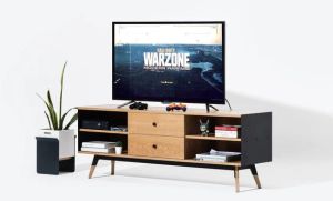 WRAP WICKER TV CONSOLE