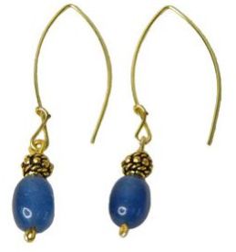 Naga oval-shaped earring (sapphire blue)