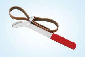 OIL FILTER WRENCH WITH LEATHER STRIP