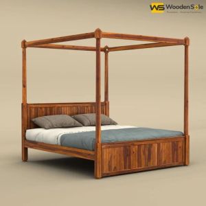 ANGELO POSTER BED (KING SIZE, HONEY FINISH)