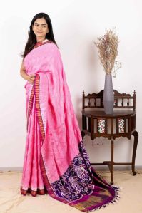 Blush Pink Bandhani Patan Patola Saree