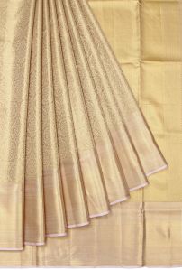 Gold Kanchipuram Tissue Silk Women Saree with Gold Zari Stripes