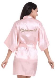 Bridesmaid Satin Robe Pink