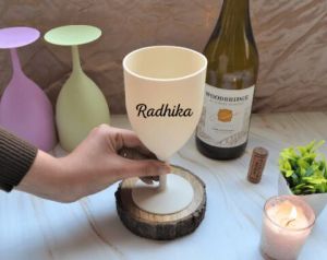 Personalised Wine Glass in Assorted Colors ( 7 Inches )