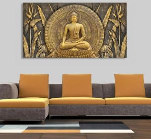 Spiritual Buddha Wall Relief Canvas Painting