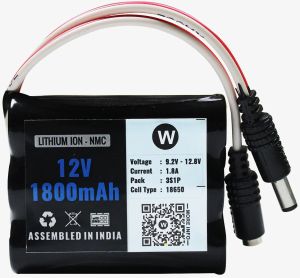 1800mAh Rechargeable Lithium Battery Pack with Warranty for GPS, CCTV